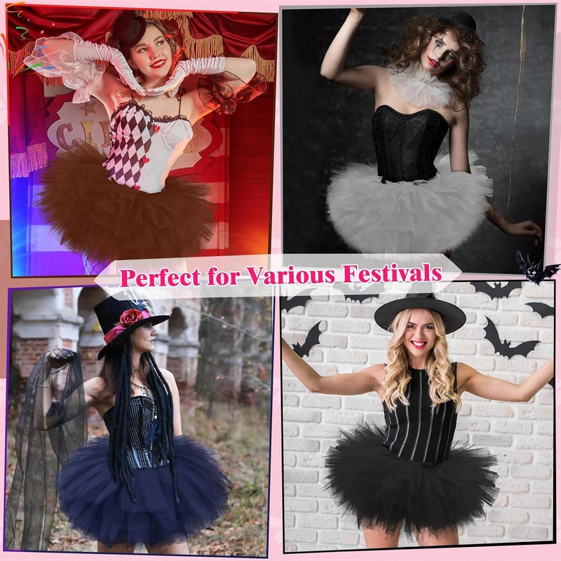 Sarfel Tutus for Women 5 Layered Adult Tutu Skirts for Women Halloween Tutu for Womens 80s Costume Womens Fully Skirt Tulle Skirt - Image 3
